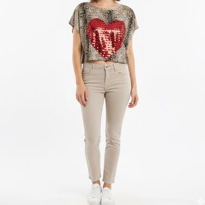 Sequin ❤️ and Leopard Crop Top